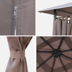 3x3m canopy roof and side curtain kit for Elusa