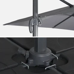 3x3m cantilever parasol + 50x50cm weighted slabs with protected cover included