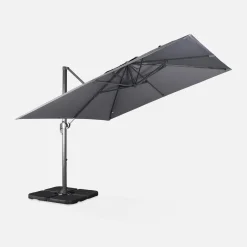 3x3m cantilever parasol + 50x50cm weighted slabs with protected cover included
