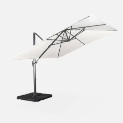 3x3m cantilever parasol + 50x50cm weighted slabs with protected cover included