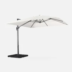 3x3m cantilever parasol + 50x50cm weighted slabs with protected cover included