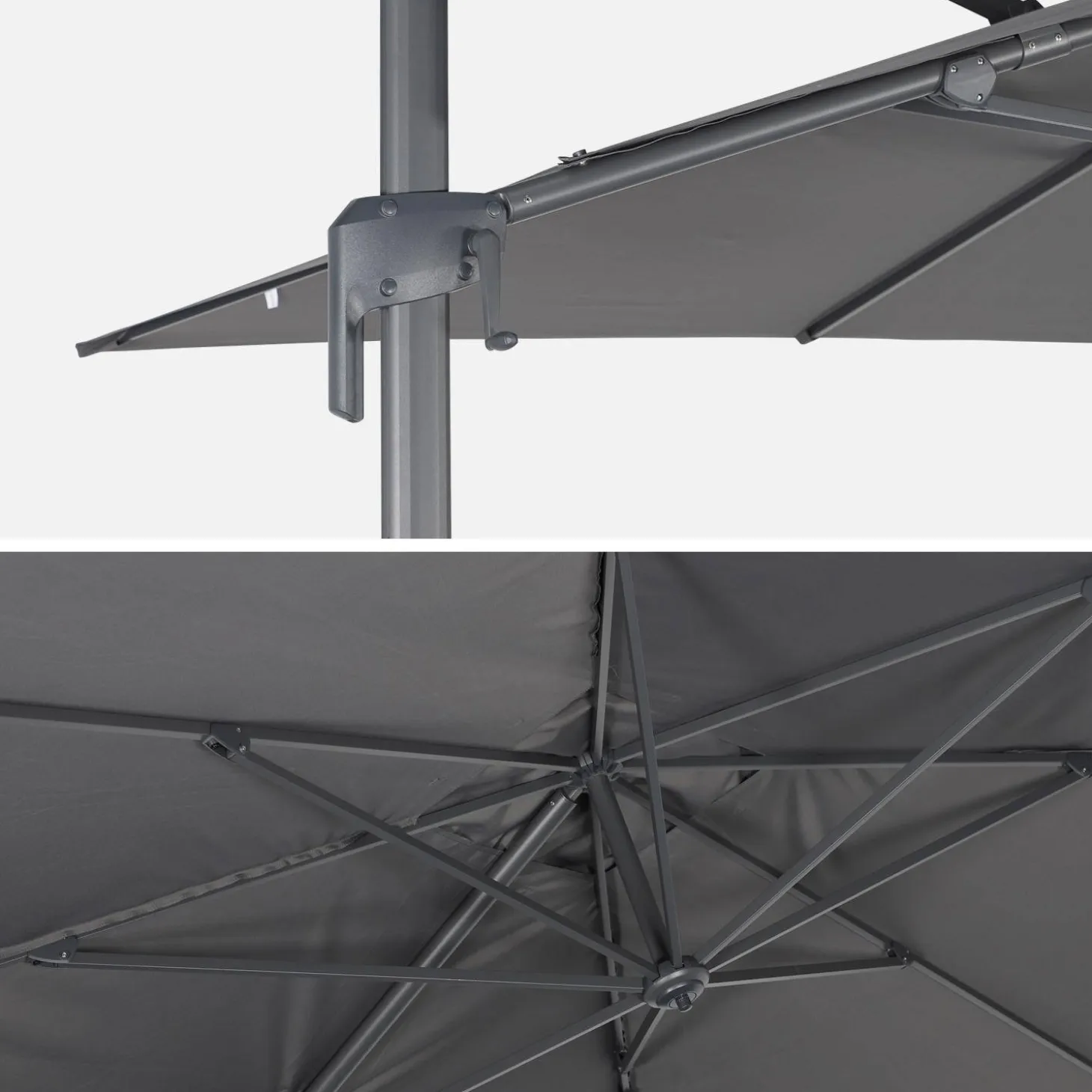 3x4m cantilever rectangular parasol + 50x50cm weighted slabs