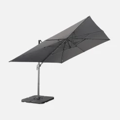 3x4m cantilever rectangular parasol + 50x50cm weighted slabs