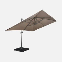 3x4m offset rectangular parasol with 50x50cm weighted slabs