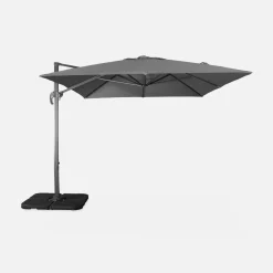 3x4m offset rectangular parasol with 50x50cm weighted slabs