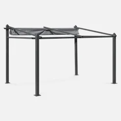 3x4m outdoor retractable aluminium pergola with canopy