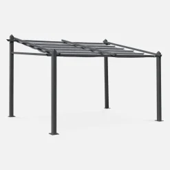 3x4m outdoor retractable aluminium pergola with canopy