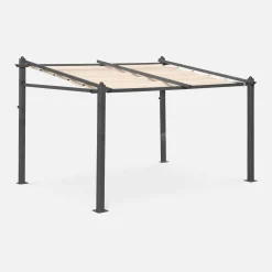 3x4m outdoor retractable aluminium pergola with canopy