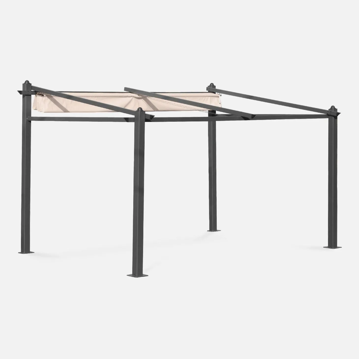 3x4m outdoor retractable aluminium pergola with canopy