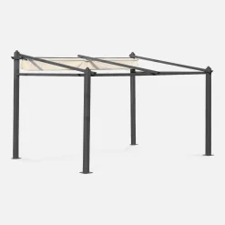 3x4m outdoor retractable aluminium pergola with canopy