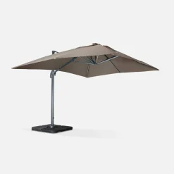 3x4m rectangular cantilever parasol with integrated LED lights