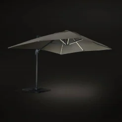 3x4m rectangular cantilever parasol with integrated LED lights