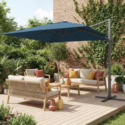 3x3m square cantilever parasol with cover included