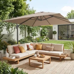 3x3m square cantilever parasol with cover included