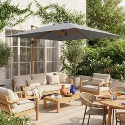 3x3m square cantilever parasol with cover included
