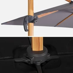 3x3m square cantilever parasol with cover included