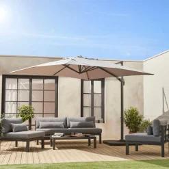 3x3m square cantilever parasol with cover included