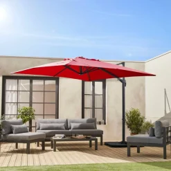 3x3m square cantilever parasol with cover included
