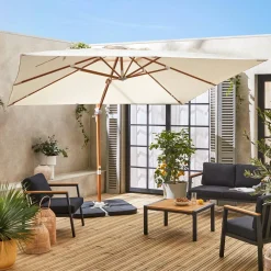 3x3m square cantilever parasol with cover included