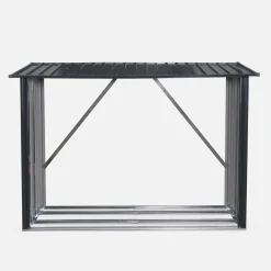 80x215x155cm firewood storage shed in galvanised steel