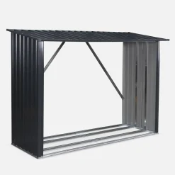 80x215x155cm firewood storage shed in galvanised steel